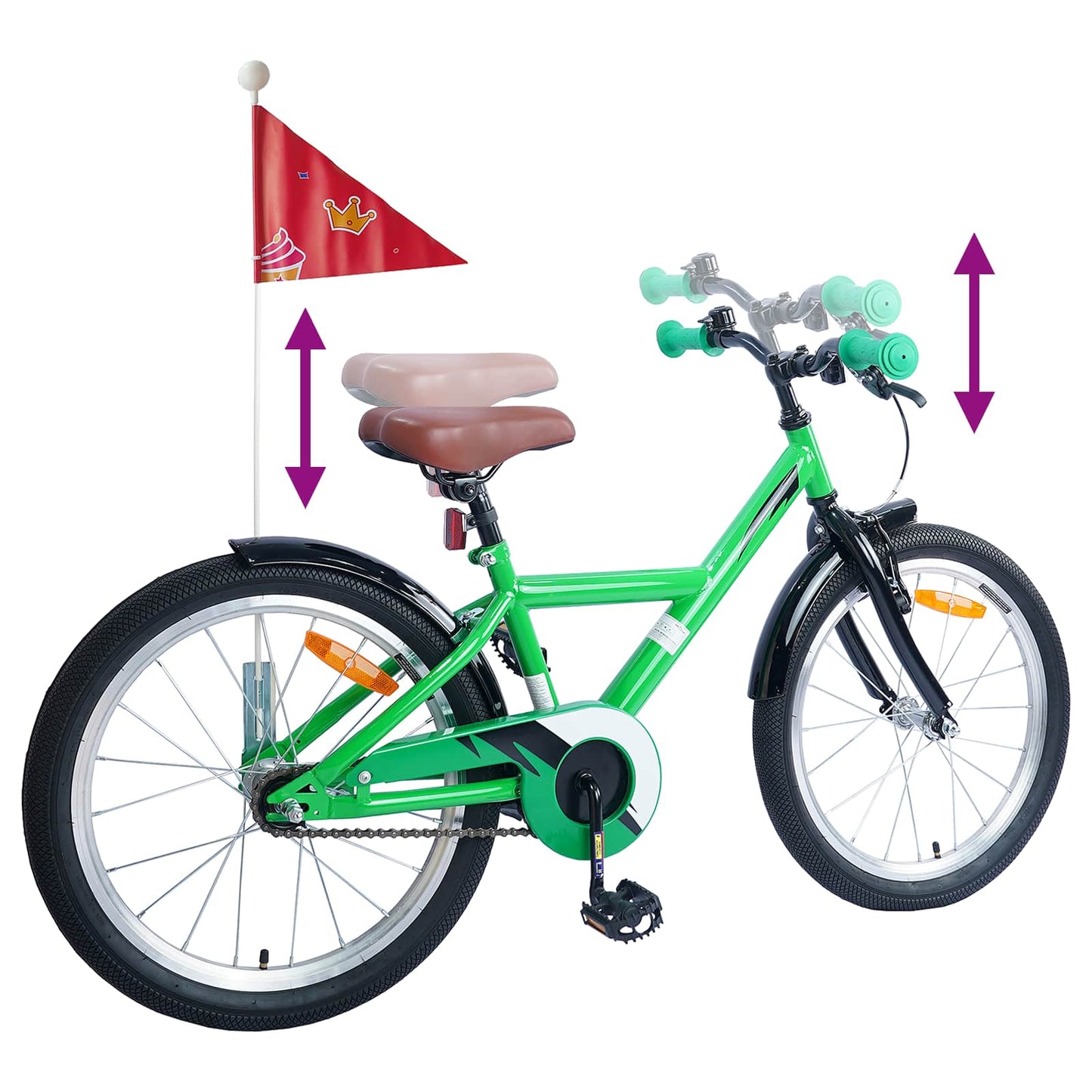 Kids Bike 18 Inches for 5-7 Years Old Green