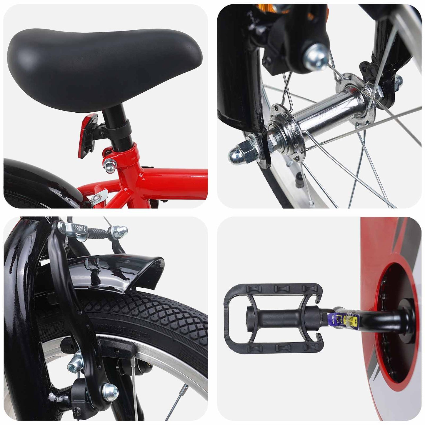 Kids Bike 16 Inches for 4-6 Years Old Red
