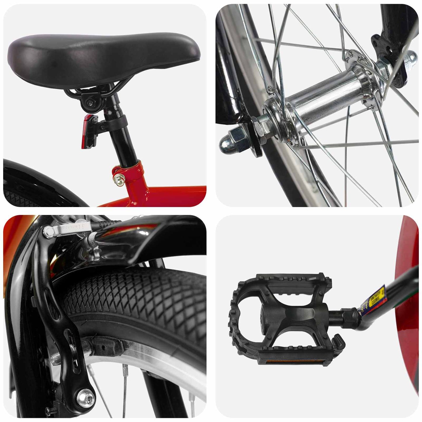 Kids Bike 18 Inches for 5-7 Years Old Red