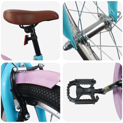 Kids Bike 18 Inches for 5-7 Years Old Light Blue