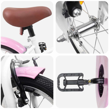 Kids Bike 14 Inches for 3-5 Years Old White