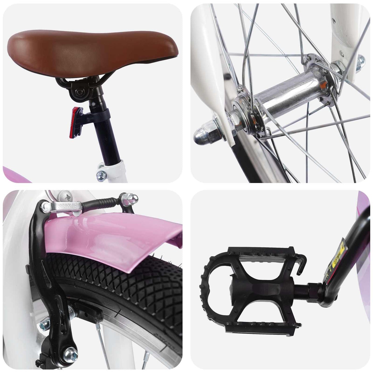 Kids Bike 18 Inches for 5-7 Years Old White