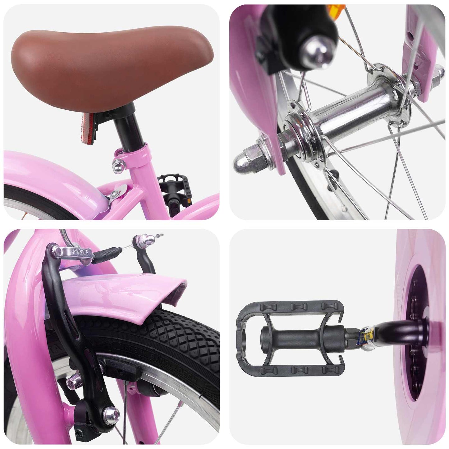 Kids Bike 12 Inches for 2-4 Years Old Light Pink
