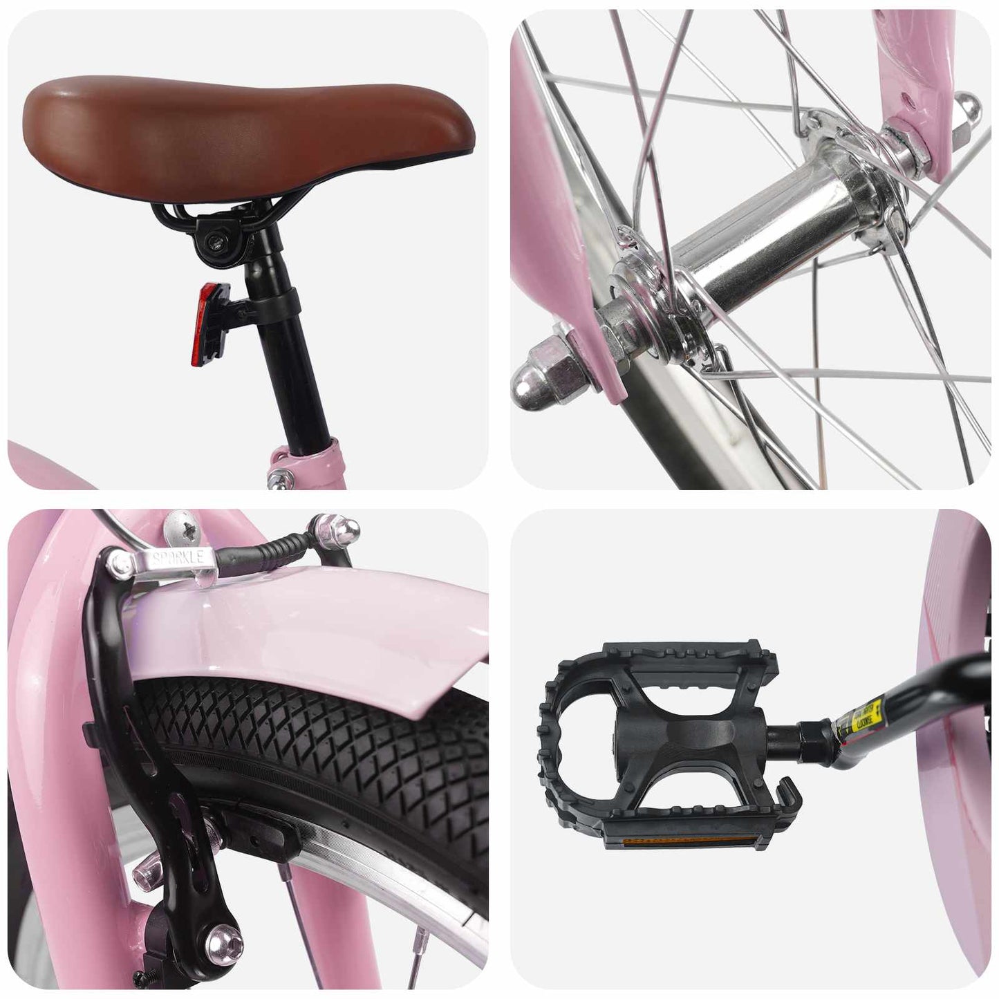 Kids Bike 18 Inches for 5-7 Years Old Light Pink