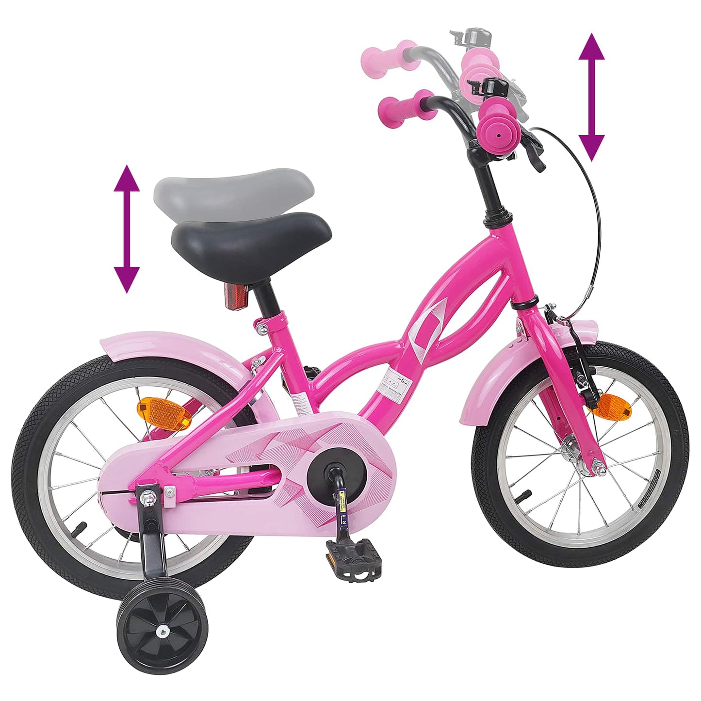 Kids Bike 16 Inches for 4-6 Years Old Dark Pink