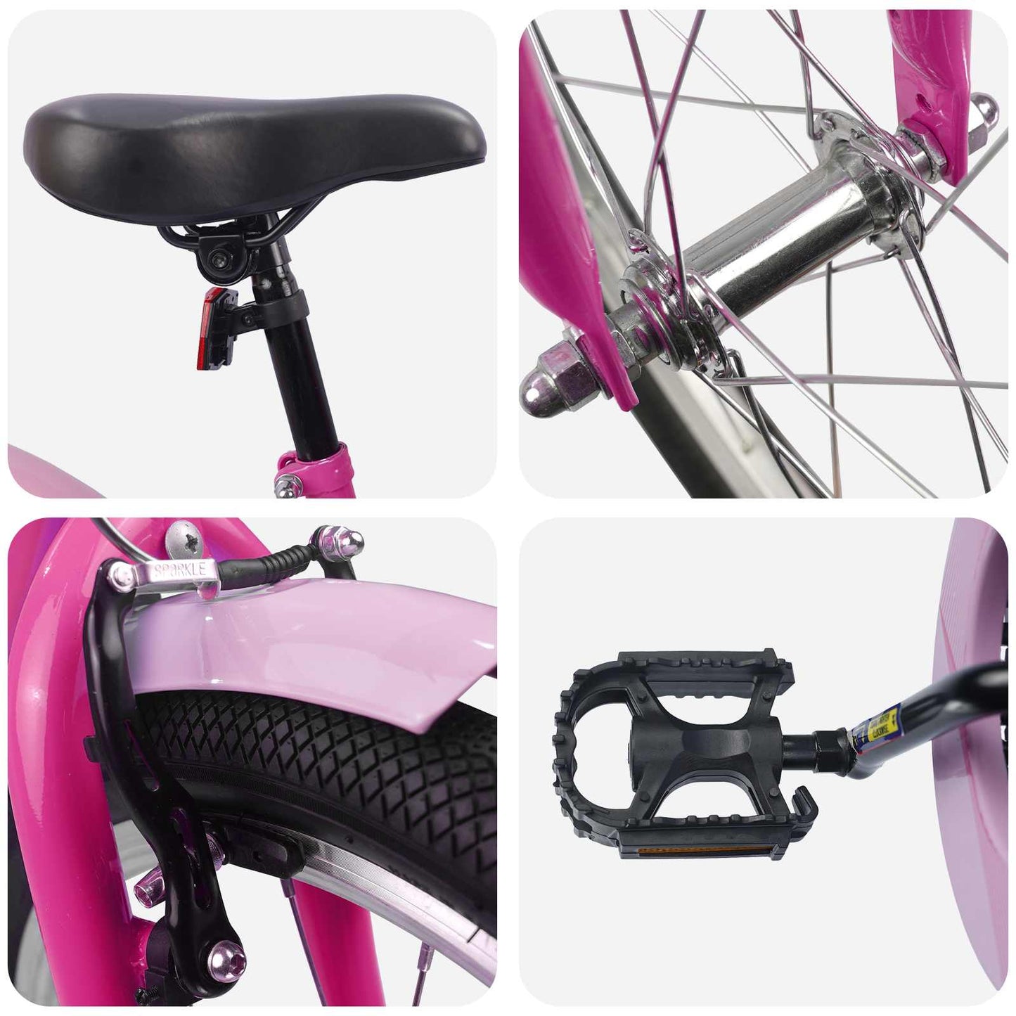 Kids Bike 20 Inches for 6-11 Years Old Dark Pink