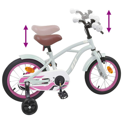 Kids Bike 14 Inches for 3-5 Years Old Light Green