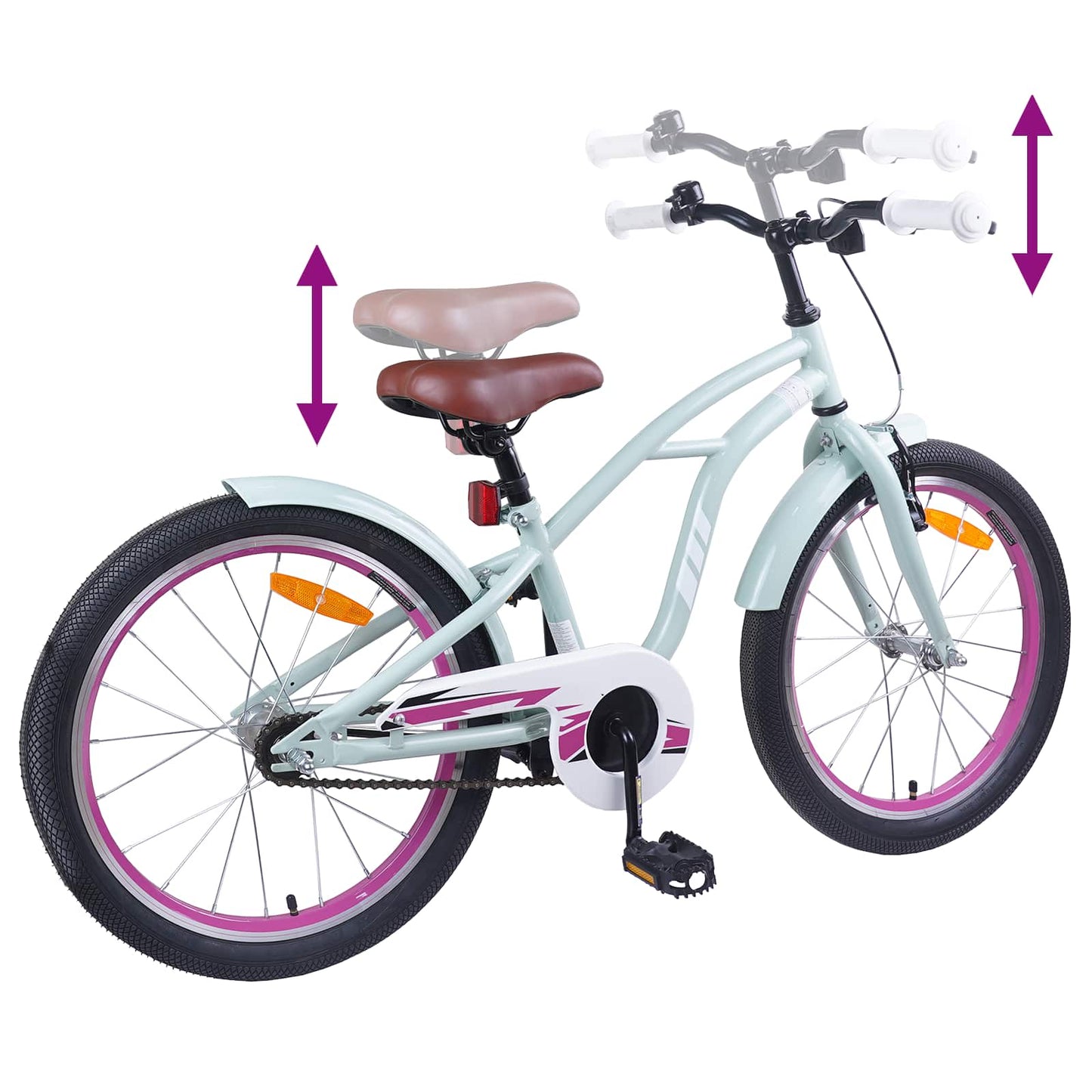 Kids Bike 18 Inches for 5-7 Years Old Light Green
