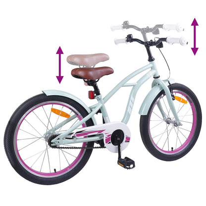 Kids Bike 22 Inches for 7-12 Years Old Light Green