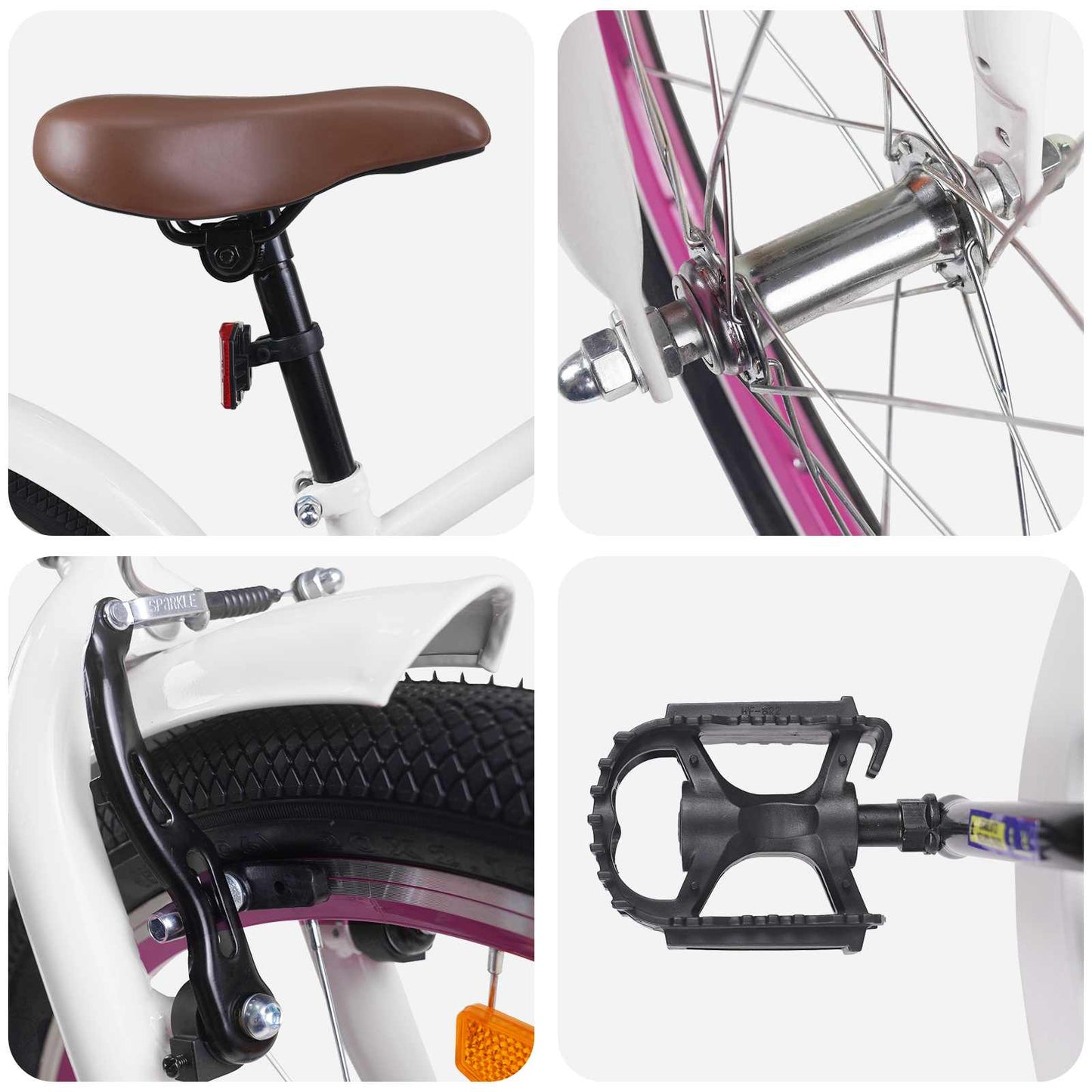 Kids Bike 20 Inches for 6-11 Years Old White