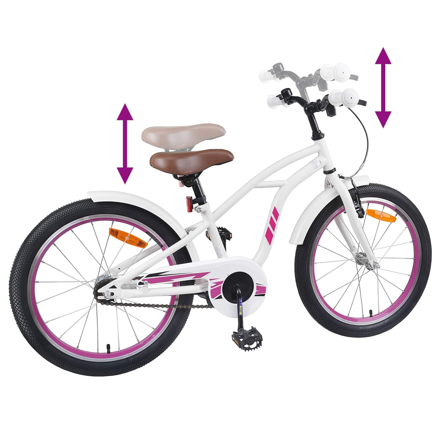 Kids Bike 22 Inches for 7-12 Years Old White