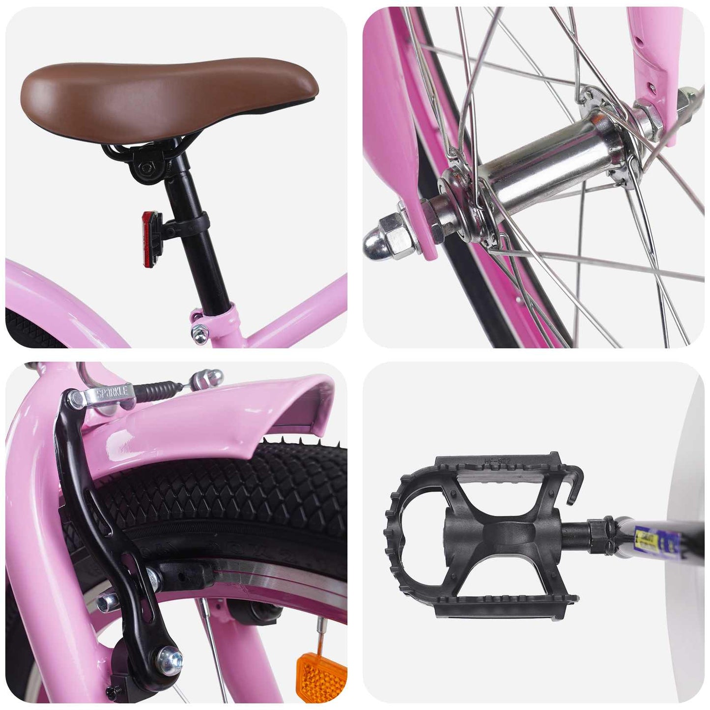 Kids Bike 18 Inches for 5-7 Years Old Light Pink