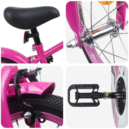 Kids Bike 12 Inches for 2-4 Years Old Dark Pink