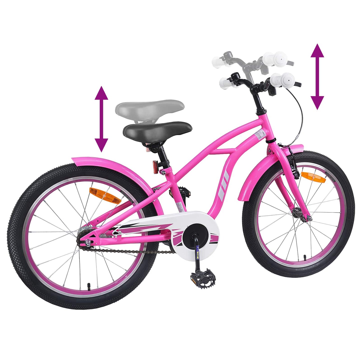 Kids Bike 18 Inches for 5-7 Years Old Dark Pink