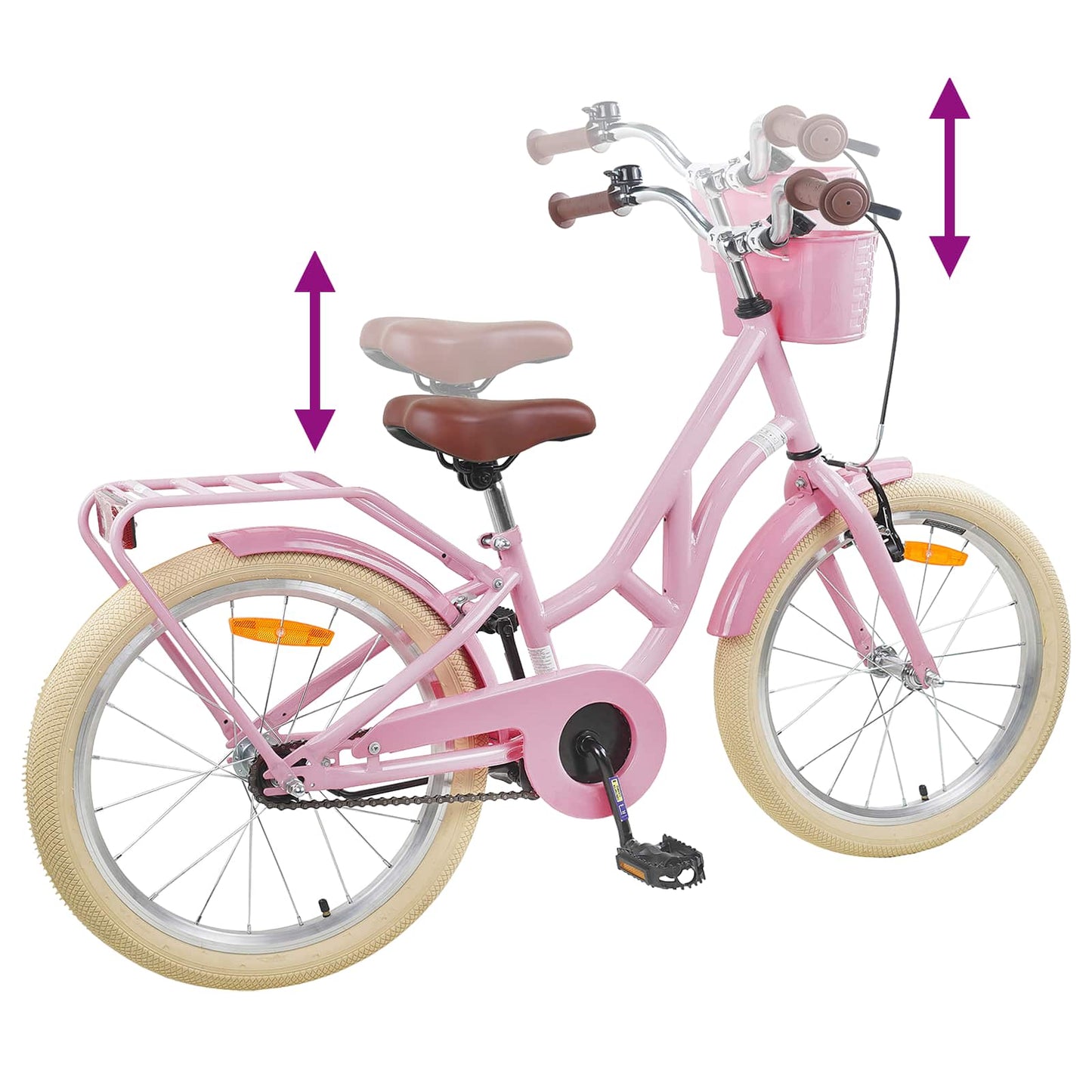 Kids Bike 24 Inches for 8-12 Years Old Light Pink