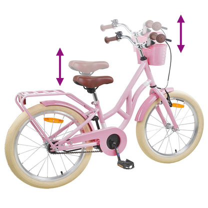 Kids Bike 24 Inches for 8-12 Years Old Light Pink