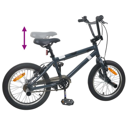 BMX Bike 16 Inches for 5-8 Years Old Dark Grey