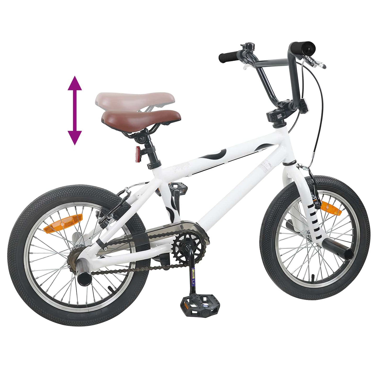 BMX Bike 16 Inches for 5-8 Years Old White