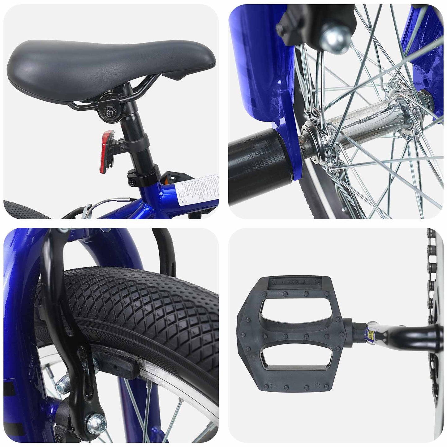 BMX Bike 16 Inches for 5-8 Years Old Dark Blue