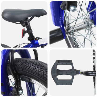BMX Bike 16 Inches for 5-8 Years Old Dark Blue