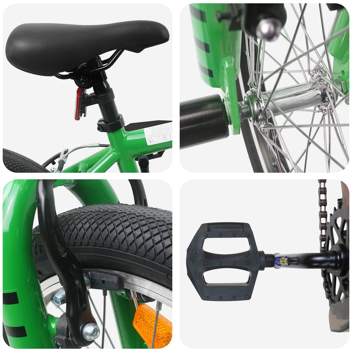 BMX Bike 16 Inches for 5-8 Years Old Green