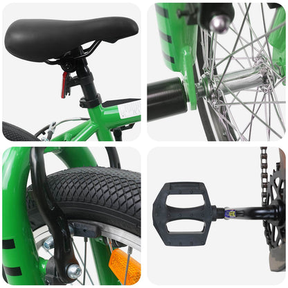 BMX Bike 16 Inches for 5-8 Years Old Green