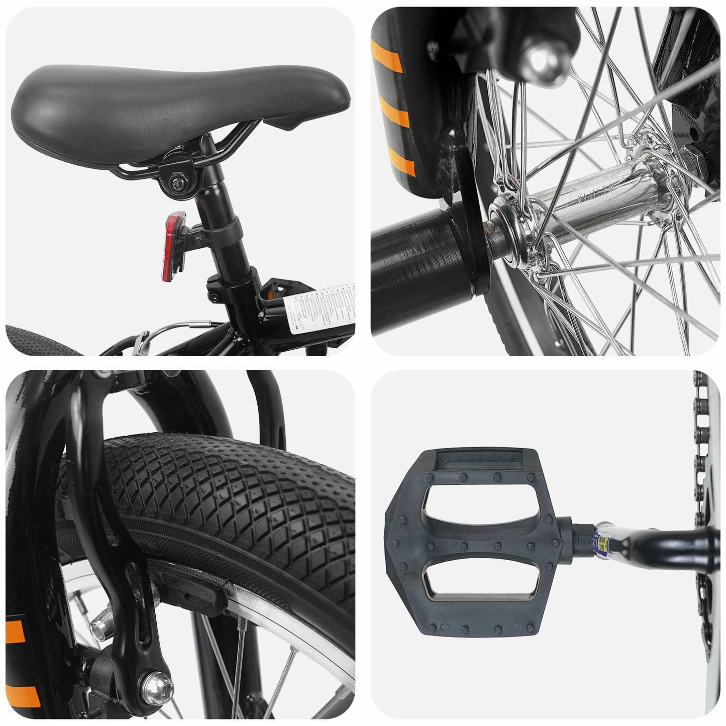 BMX Bike 16 Inches for 5-8 Years Old Black