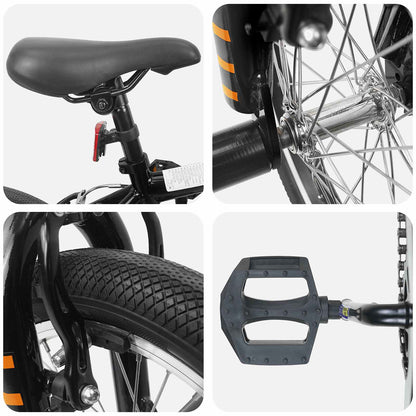 BMX Bike 16 Inches for 5-8 Years Old Black