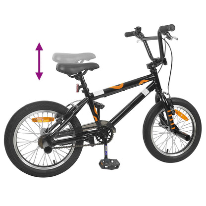 BMX Bike 16 Inches for 5-8 Years Old Black