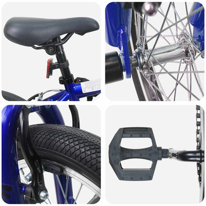 BMX Bike 20 Inches for over 9 Years Old Dark Blue