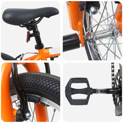 BMX Bike 16 Inches for 5-8 Years Old Orange