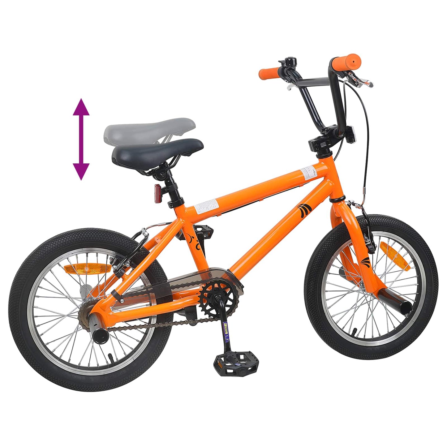 BMX Bike 16 Inches for 5-8 Years Old Orange
