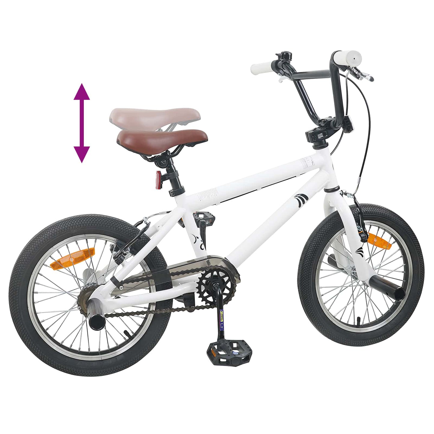 BMX Bike 16 Inches for 5-8 Years Old White