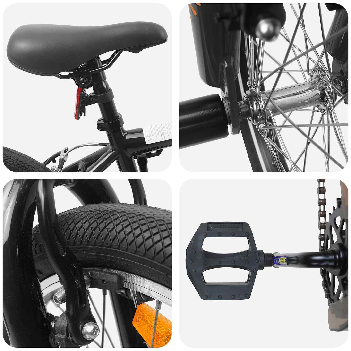 BMX Bike 16 Inches for 5-8 Years Old Black