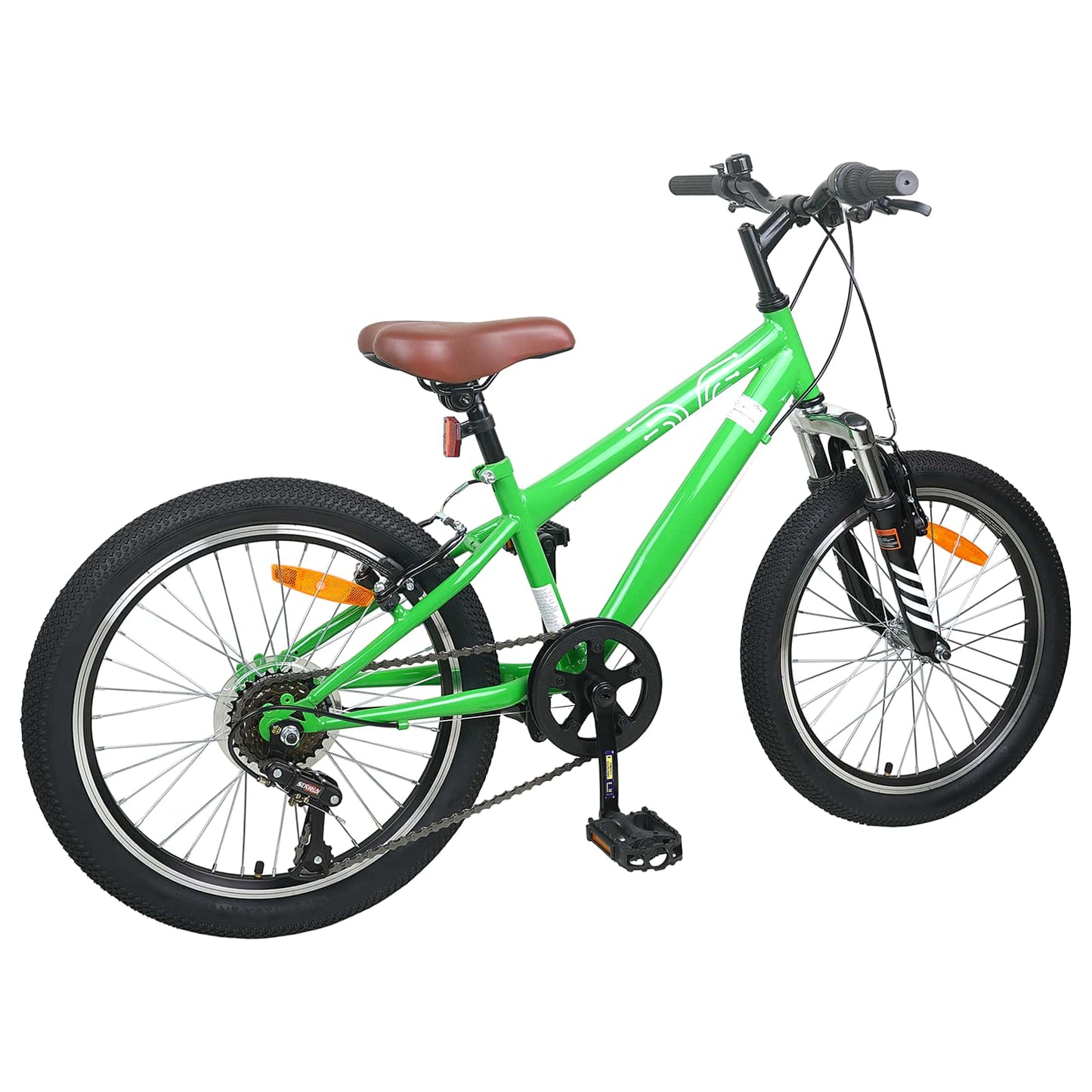 Mountain Bike 24 Inches 6-Speed for 8-12 Years Old Green