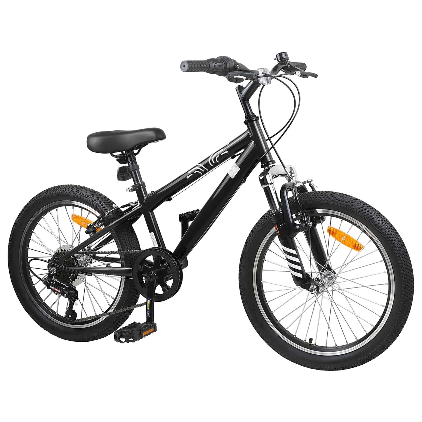 Mountain Bike 20 Inches 6-Speed for 5-8 Years Old Black