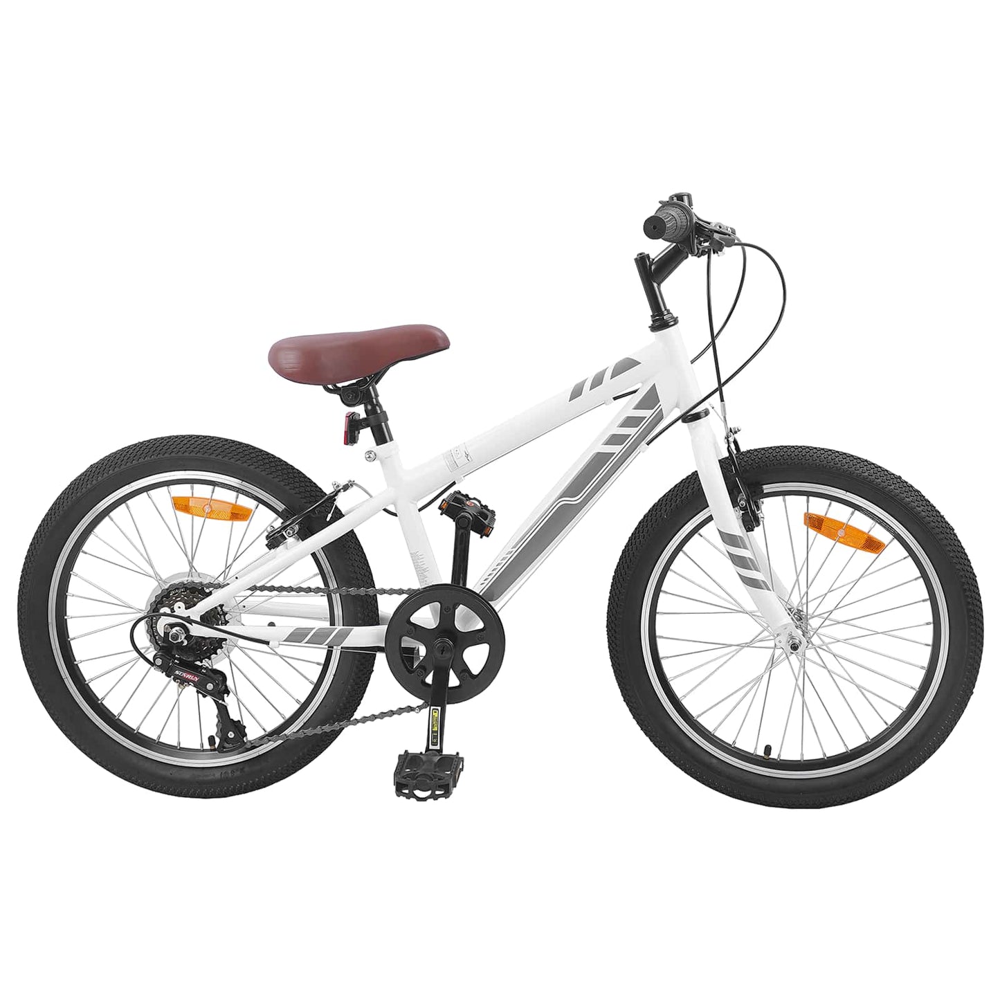 Mountain Bike 20 Inches 6-Speed for 5-8 Years Old White