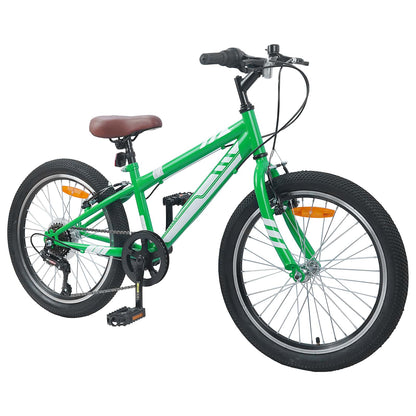 Mountain Bike 20 Inches 6-Speed for 5-8 Years Old Green