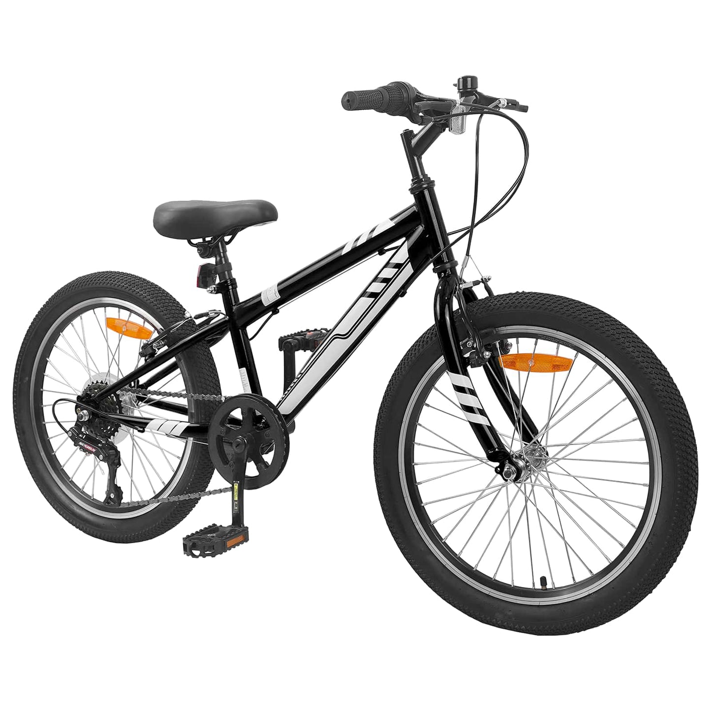 Mountain Bike 20 Inches 6-Speed for 5-8 Years Old Black