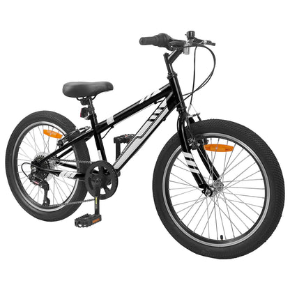 Mountain Bike 20 Inches 6-Speed for 5-8 Years Old Black