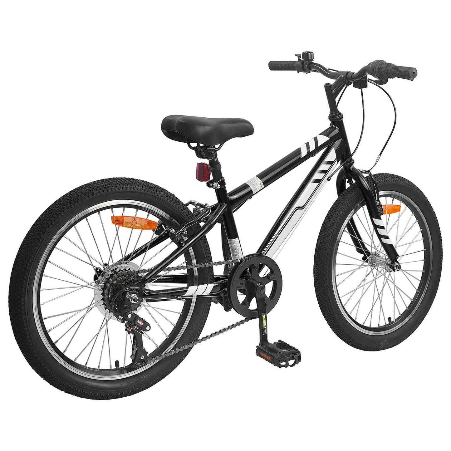 Mountain Bike 20 Inches 6-Speed for 5-8 Years Old Black