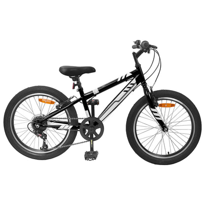 Mountain Bike 20 Inches 6-Speed for 5-8 Years Old Black