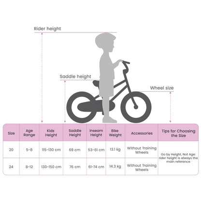 Mountain Bike 20 Inches 6-Speed for 5-8 Years Old Black