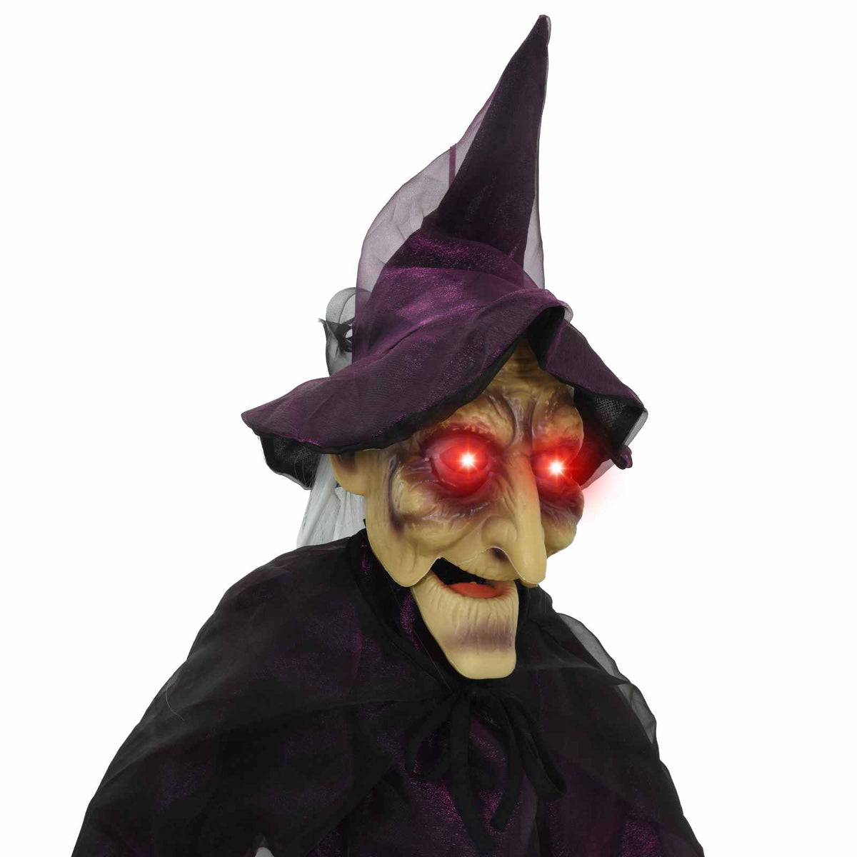 Hanging Halloween Talking Witch Purple 216 x 125 cm Polyester
