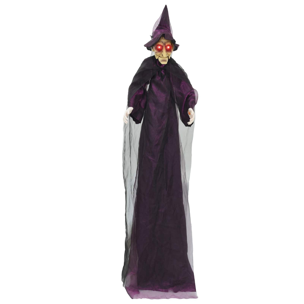Hanging Halloween Talking Witch Purple 216 x 125 cm Polyester
