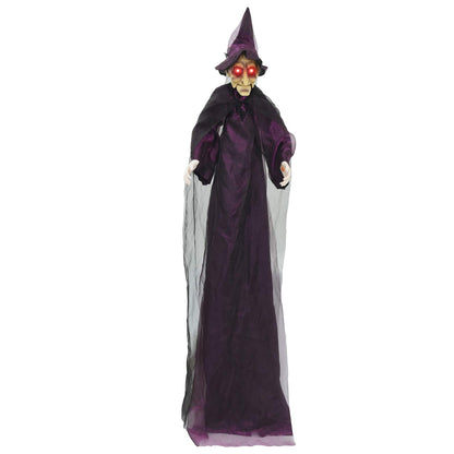 Hanging Halloween Talking Witch Purple 216 x 125 cm Polyester