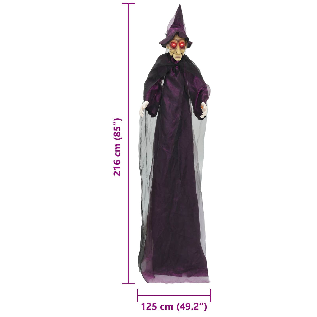 Hanging Halloween Talking Witch Purple 216 x 125 cm Polyester