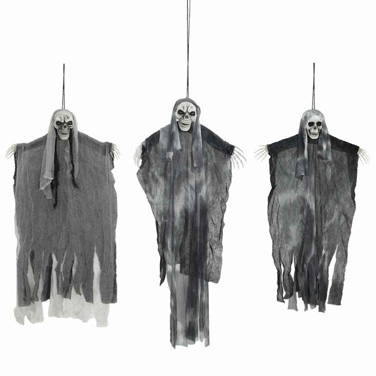 Halloween Hanging Ghost 3 pcs Black 66 x 110 cm Polyester