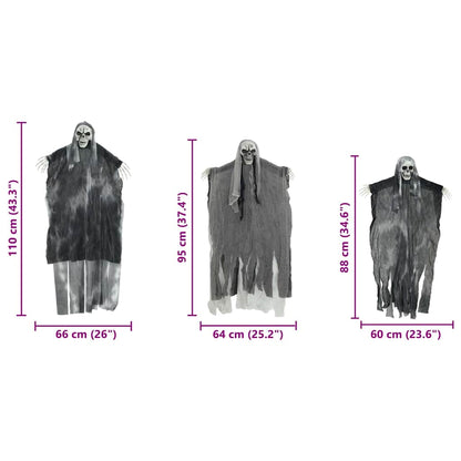 Halloween Hanging Ghost 3 pcs Black 66 x 110 cm Polyester