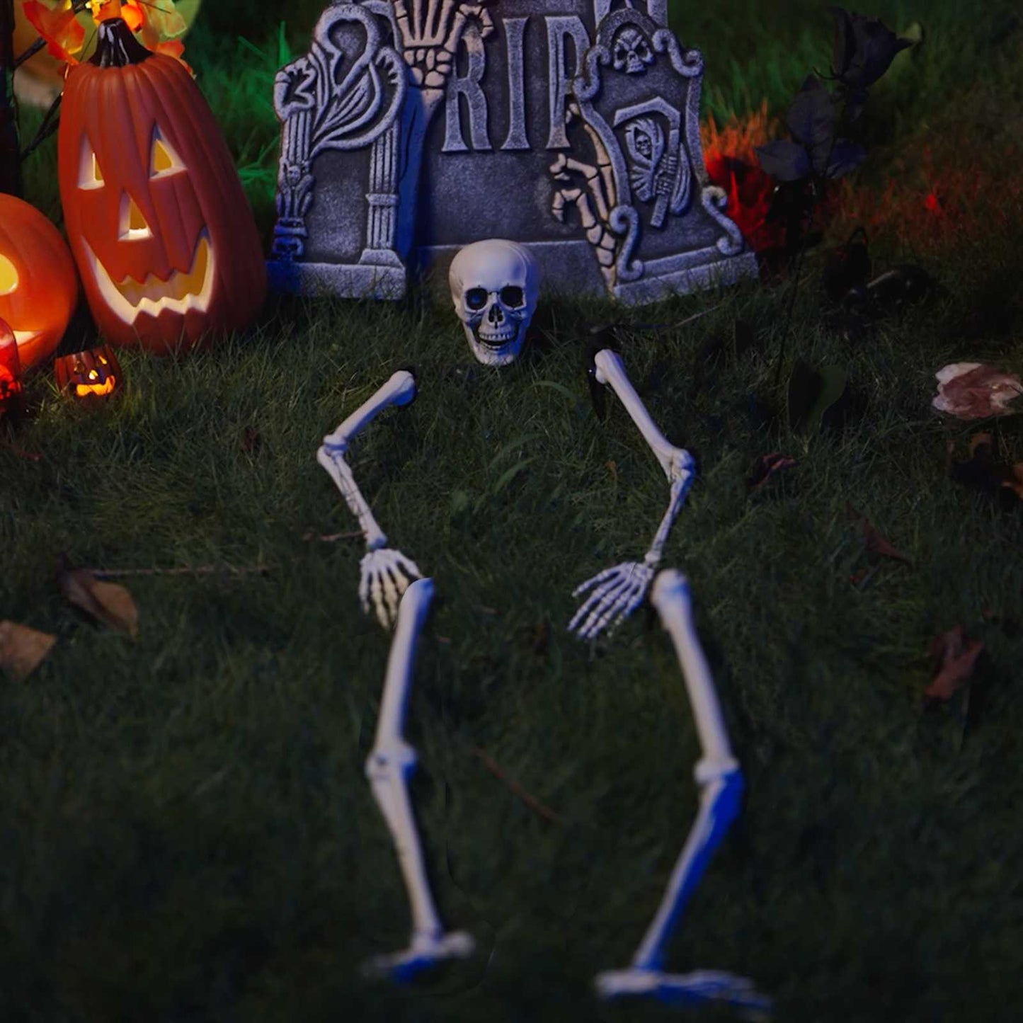 Halloween Skeleton with Ground Spikes White 45.5 x 13 cm
